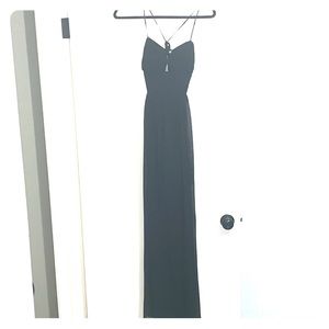 Black open back dress